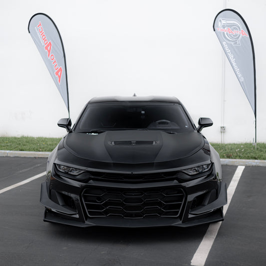2019-2023 Chevy Camaro ZL1 1LE Track Package Front Bumper Conversion 10pcs Flat BLK w/RS Headlights