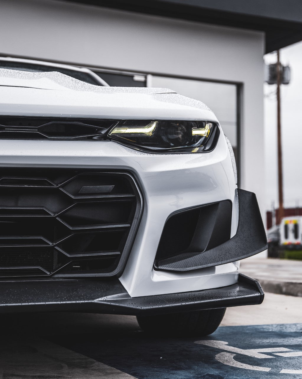 2019-2023 Chevy Camaro ZL1 1LE Track Package Front Bumper Conversion 10pcs Flat BLK Non RS Headlights