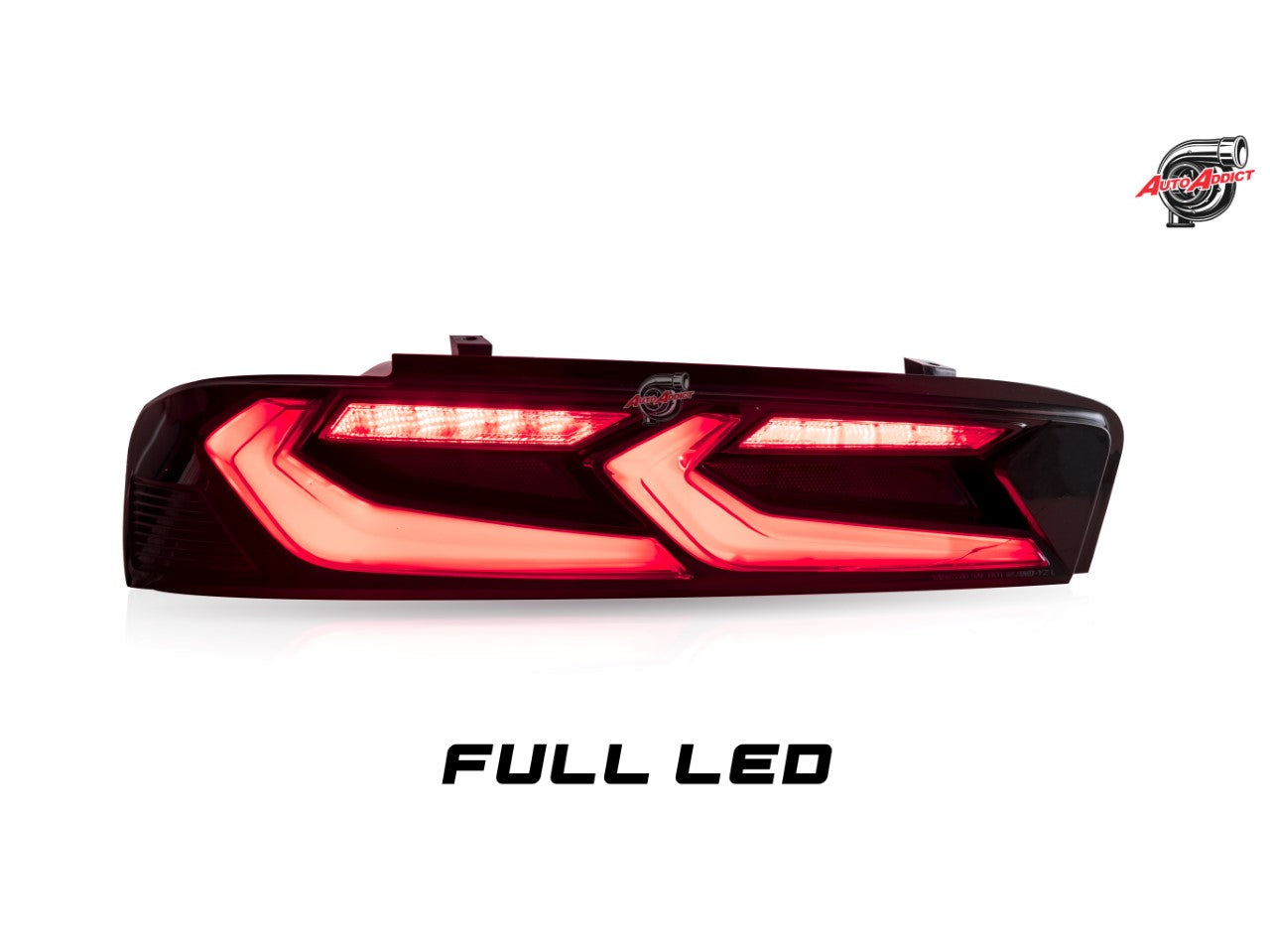 2016-2018 Chevy Camaro Velox Amber Sequential LED Taillights Gloss BLK/ Red Lens